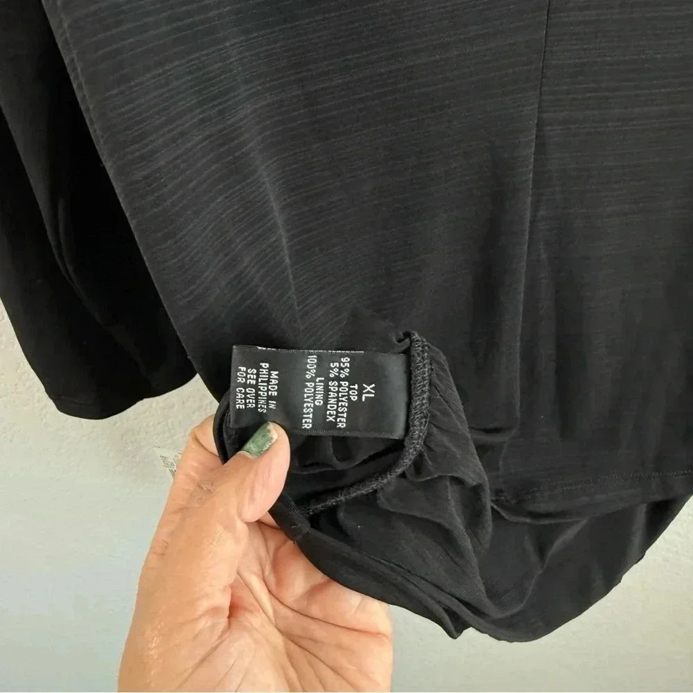 Ab Studio Women’s Black 3/4 Sleeve Beaded Scoop Neck Office Casual Top Xl Nwt — image 3 of 8